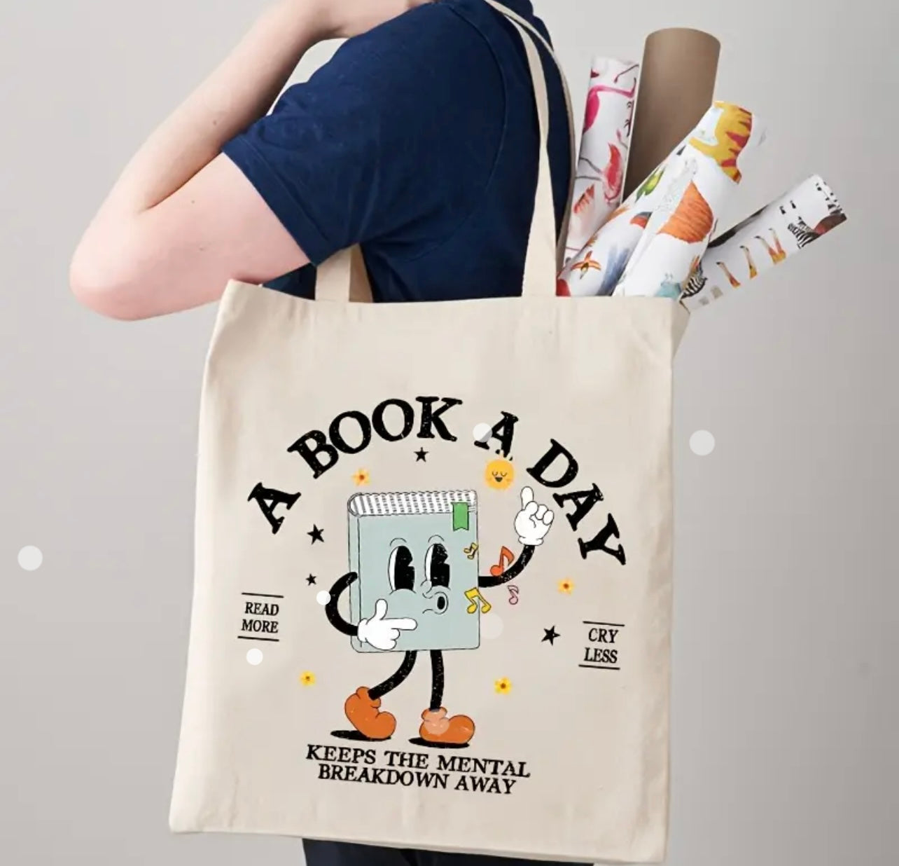 A Book A Day Small Canvas Tote Bag