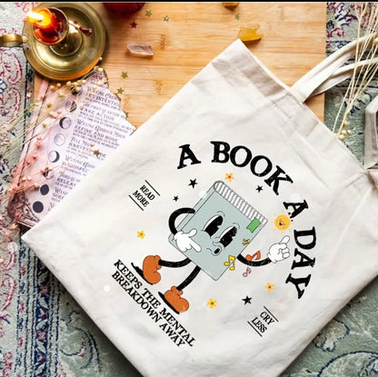 A Book A Day Small Canvas Tote Bag