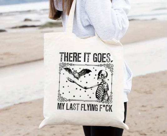 There it Goes, my Last Flying F*ck Small Canvas Tote Bag